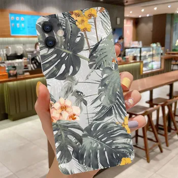 A pictat Flori de Frunze de Caz Pentru Xiaomi Redmi Nota 10 5G 4G 10 9 8 6 Pro 9T 9A 9C 9 8T 7 7A 5 Plus 4X 6A Silicon Moale Capacul din Spate 4