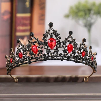 Red Crystal Crown Mireasa Accesorii De Par Stras De Cristal Accesorii De Nunta Tiara Coroana Caciulita 4