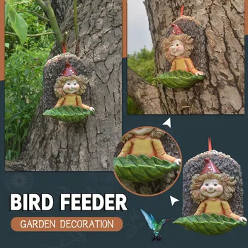 Alimentator De Pasăre Bautorii De Boluri Curte Gradina Decor Înger Copac Hugger În Aer Liber, Hrana Pentru Animale De Companie Instrumente De Păsări Accesorii De Grădină, Ornamente Pentru Pomul De 4