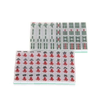 Portabil Mini 144 Mahjong Set Mah jong Masa de Joc Tradițional de Călătorie Pliabil 4