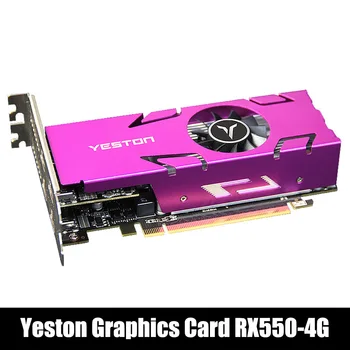 Yeston placa Grafica RX550-4G 4HDMI-Compatibil 4 Ecran Split Screen 4GB de Memorie/memorie GDDR5/128Bit 6000MHz VGA+ HD+DVI-D, Display Card 5