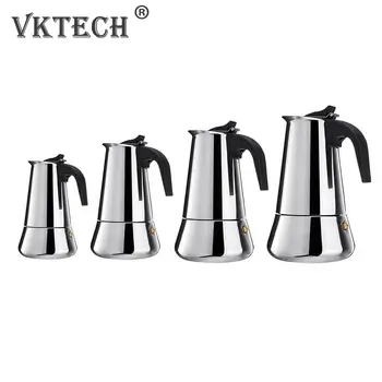Aragaz Top Moka Ibric de Cafea din Oțel Inoxidabil Filtru italiene de Cafea Espresso Filtru de Instrument de Mocha Cafetiere 450/300/200/100ML 5