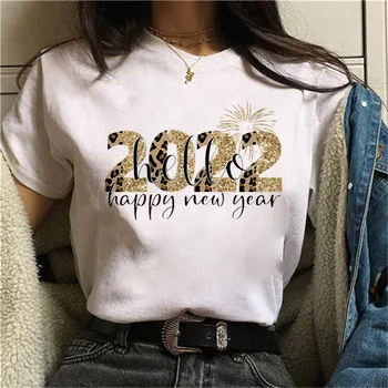 Moda Salut 2022 Tricou Femei Cămăși Albe de Moda Gât Rotund cu Maneci Scurte T-Shirt de Vara Tricouri Top Casual de Anul Nou Haine