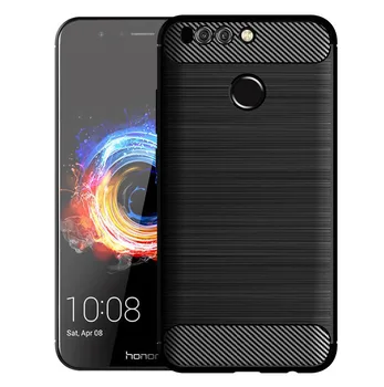 Pentru Huawei Honor 8 Pro Absorbție de Șoc Coperta Moale TPU Anti Scratch Fibra de Carbon Înapoi Caz Original Pentru Onoare V9 Acoperi Cazuri