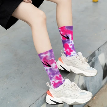Noua Moda Tie-dye Bărbați și Femei Șosete de Bumbac Colorate Vortex Cârlig 19 Stiluri HipHop Skateboard Amuzant, Fericit, Moale Fete Sockings