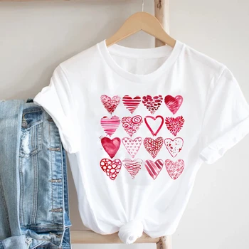 FIXSYS Kawaii Ziua Îndrăgostiților Femei de Imprimare Avocado 90 Dragoste Dulce Moda Haine Imprimate Tricou Femei Graphic T-shirt
