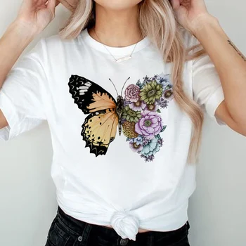 Doamna de Imprimare de Munte și copac, Apus de soare Moda anilor ' 90 Print T Tee Tricou Femei pentru Femei Tricou Haine de Top Graphic T-shirt