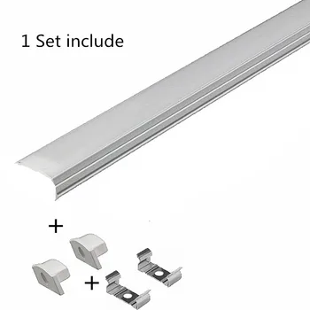 FY 0,5 m Încastrat U forma LED profil de aluminiu Linie de Led-uri de lumină costum pentru 3528 5050 5630 benzi cu led-uri,lăptos capac din aluminiu canal