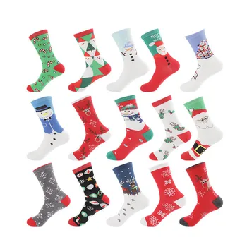 1Pair Femeie Ciorapi de Craciun Amuzante de Crăciun Moș Crăciun Copac Fulg de nea Elan de Zăpadă de Bumbac Tub Echipajul Fericit Șosete Bărbați de Anul Nou Amuzante Sokken