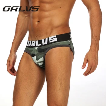 ORLVS Brand Mens Chilotei Camuflaj de Model Cureaua de Ropa Interior Hombre Gay Lenjerie Izmenele Mens Boxeri Ropa