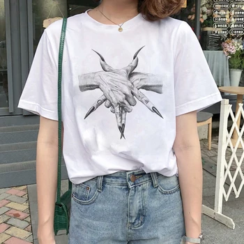 2020 Femei T-shirt Demon Înfricoșător Rău Satanismul Grim Reaper Baphomet Groază de Top de sex Feminin Tricou Harajuku Streetwear Haine Femei