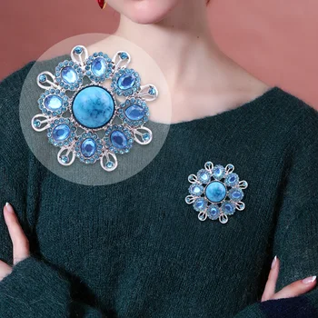 TANGTANG Brosa Cristal Albastru Acryl Ace Oval Stone Design Unic Bijuterii de Moda Pin 2019 Trendy Darul Mamei, Articol NR.: BH8309