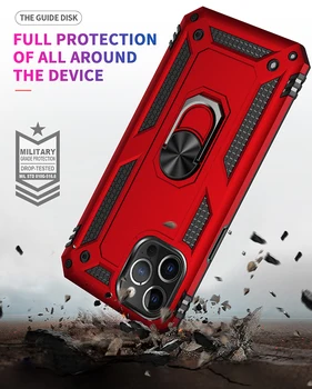 Lux la Șocuri Protecție Armura Telefon Caz Pentru Xiaomi Redmi Nota 10 5G Pro Max 10 Accidentat Magnetic Mașină Capacul din Spate Suportul