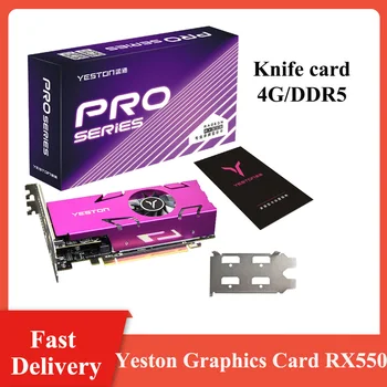 Yeston placa Grafica RX550-4G 4HDMI-Compatibil 4 Ecran Split Screen 4GB de Memorie/memorie GDDR5/128Bit 6000MHz VGA+ HD+DVI-D, Display Card