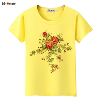 Bgtomato soarele de Vară Chineză rose t-shirt Femei Frumoase teuri personalitate de moda tricouri de Buna calitate haine de brand topuri casual