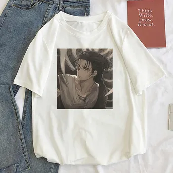 2021 Supradimensionate T Shirt Anime Japonez Atac pe Titan tricou Femei Levi Ackerman Ochi de Imprimare Topuri cu Maneci Scurte Femei T-shirt