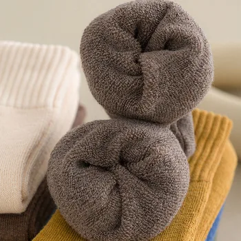 Iarna dungi lână pufos termică sosete groase bărbați femei calcetines mujer chaussettes chaussette femme socken sokken ciorap de bumbac 5